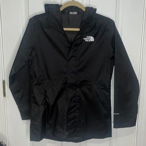 Black Northface raincoat/ Girls